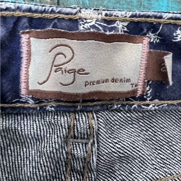 Paige Hollywood Hills Bootcut Jeans Low-Rise Stretch Medium Blue Wash Size 27 - Picture 12 of 16